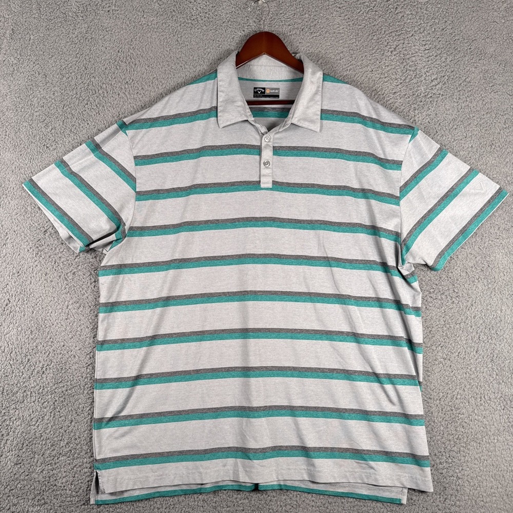 Callaway Polo Shirt Mens‎ 3XL XXXL Golf Striped Opti Dri Performance